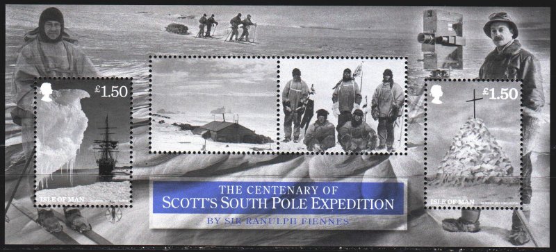 Isle Of Man. 2012. bl85. Exploration of Antarctica. MNH.