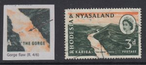 Rhodesia & Nyasaland, SG 32b, used Gorge Flaw variety