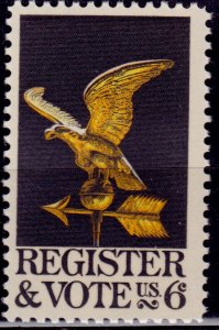 United States, 1968, Register and Vote, 6c, sc#1344, MNH