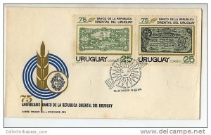 URUGUAY FDC COVER BANK NOTE