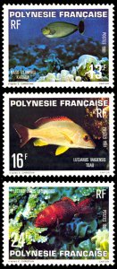 French Polynesia 1981 Scott #341-343 Mint Never Hinged