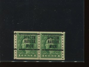Scott #408 Var Experimental Flat Plate Coil Line Pair of 2 Stamps NH w/APS Cert!
