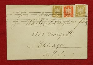 Germany German Deutsches Reich cover Envelope Hamburg - Chicago IL 1926