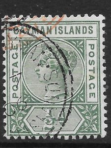 CAYMAN ISLANDS SG1 1900 ½d DEEP GREEN USED