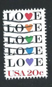 SC# 2072 - (20c) - Love Hearts, used single