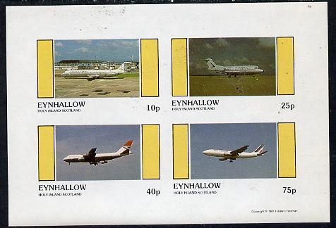 Eynhallow 1981 Airliners #1 imperf  set of 4 values (10p ...