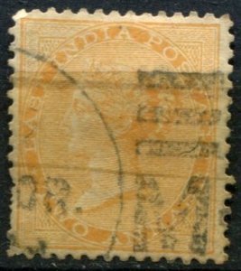 India Sc#23 Used, 2a brnish org, Crown Colony (1865)