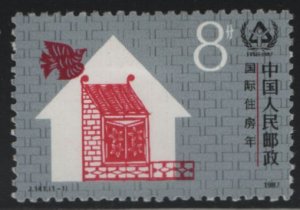 China People's Republic 1987 MH Sc 2108 8f Int'l Year of Shelter for Homeless