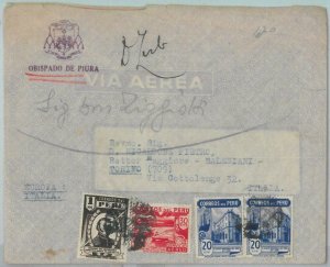 81702 - PERU - POSTAL HISTORY -   AIRMAIL  COVER to ITALY  1950