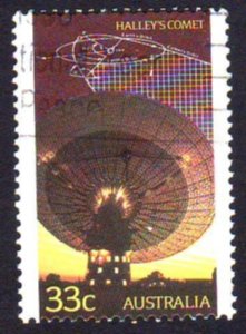 Australia 1986 Sc#982, SG#1008 33c Halley's Comet USED-Fine-NH.