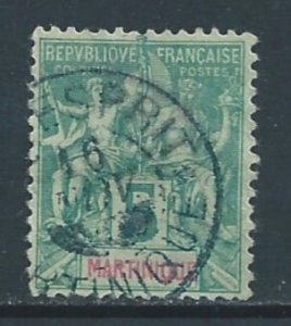 Martinique #36 Used 5c Navigation & Commerce - Green