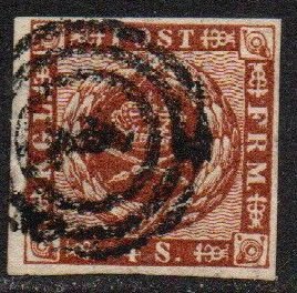 Denmark Sc #7 Used; Mi #7