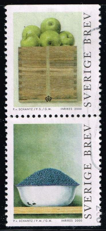 Sweden #2390 Philip von Schantz pair; Used (1.20)