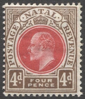 NATAL South Africa 1904 Sc 104  4d KEVII MH, F-VF