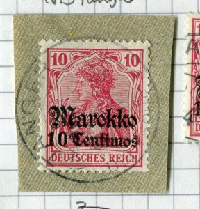 GERMAN MAROCCO; 1911-18 Germania WMK. issue used Shade of 10c. value, Postmark