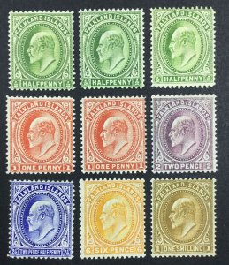 MOMEN: FALKLAND ISLANDS SG #43-48 1904-12 MINT OG H LOT #64462