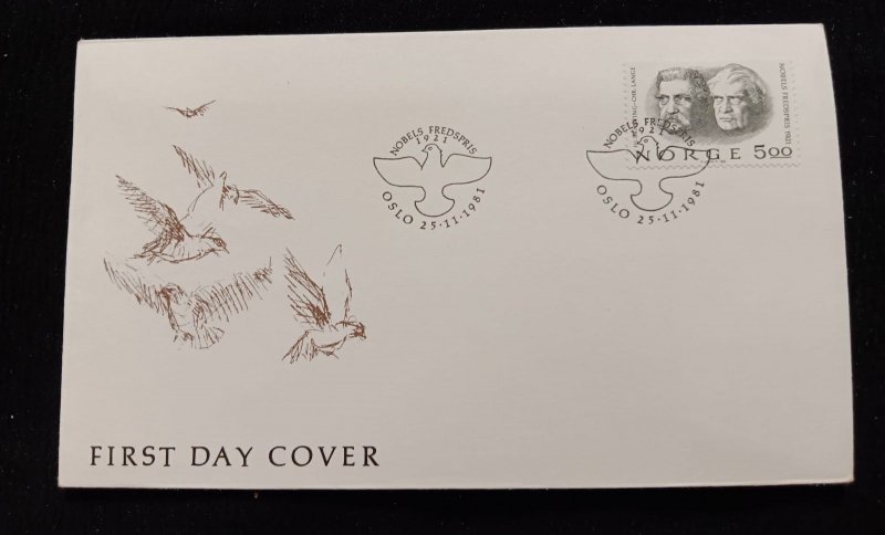 D)1981, NORWAY, FIRST DAY COVER, ISSUE, CHRISTIAN LOUIS LANGE, 1869-1938 &