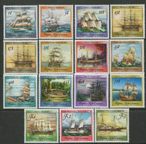 Papua New Guinea - Scott 663 - 676A- Ships -1987 - MNH- Set of 15 Stamp