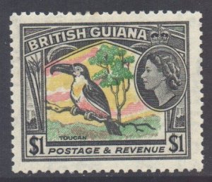 British Guiana Scott 265 - SG343, 1954 Elizabeth II $1 MH*