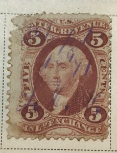 Inter revenue exchange five cent. Washington stamp.