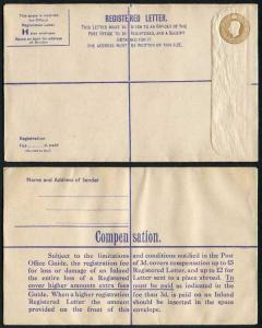 RP60 KGVI 5 1/2d Registered Envelope Size H Sans-Serif IMPRINT P A and Co Ltd M