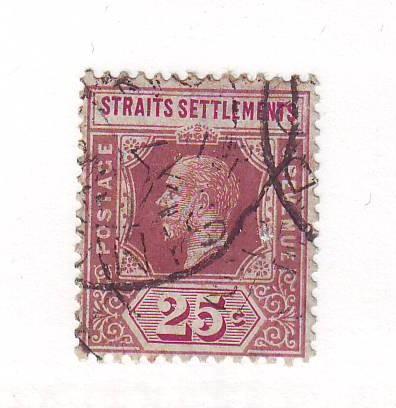 Straits Settlements Sc 161 1912 25 c G V stamp used