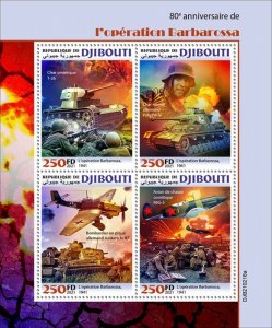 DJIBUTI - 2021 -Operation Barbarossa - Perf 4v Sheet - Mint Never Hinged