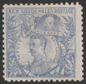 NEW SOUTH WALES 1890 Carrington 20/- ultramarine wmk crown NSW in circle perf 11