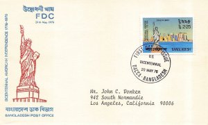 BANGLADESH - Statue of Liberty FDC 1976 - Unknown cachet