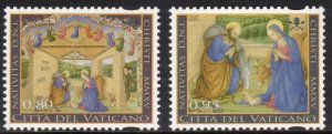 VATICAN CITY 2015 Christmas; Scott 1610-11; MNH