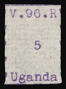 Uganda 1896 5(c) violet on thin laid paper (copy of Friedl Cert) MLH. SG 44.