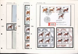 Germany B779-B783 MNH + used stamps dogs (3 album pages)