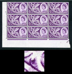 Spec W9d 1958 3d Games with Body Flaw (State II) Cyl Block of 9 U/M 