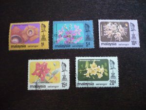 Stamps - Malaya Selangor-Scott# 135,137-140 - Mint Hinged & Used Set of 5 Stamps