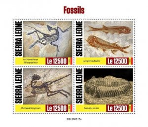 Sierra Leone Dinosaurs Stamps 2020 MNH Fossils Prehistoric Animals 4v M/S