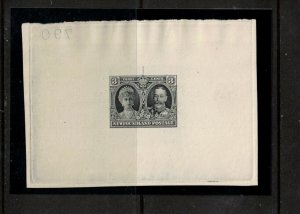 Newfoundland #165DP Extra Fine Trial Color Die Proof In Black On White Wove