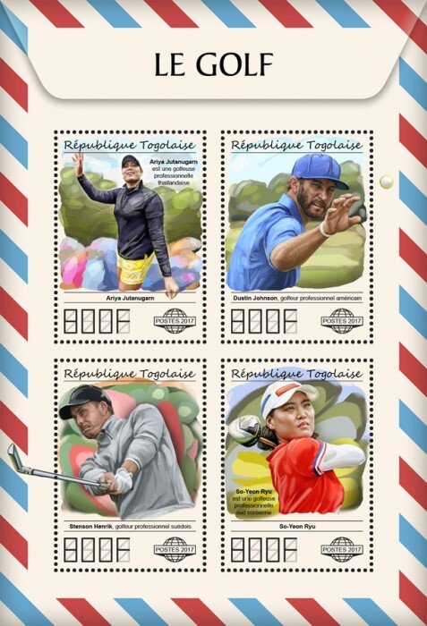 TOGO - 2017 - Golf - Perf 4v Sheet - Mint Never Hinged