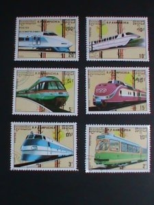 CAMBODIA STAMP 1989 WORLD MODEM TRAINS CTO-MNH SET