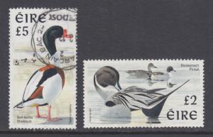 Ireland Sc 1081, 1111 used. 1997 high value definives depict birds, F-VF