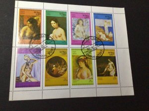 State of Oman Nudes paintings stamps sheet Ref 58091 
