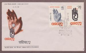 India # 564 - 565 , Asian International Trade Fair FDC w/ # RA3 - I Combine S/H