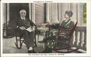 Warren Harding & Wife postcard unused !#3