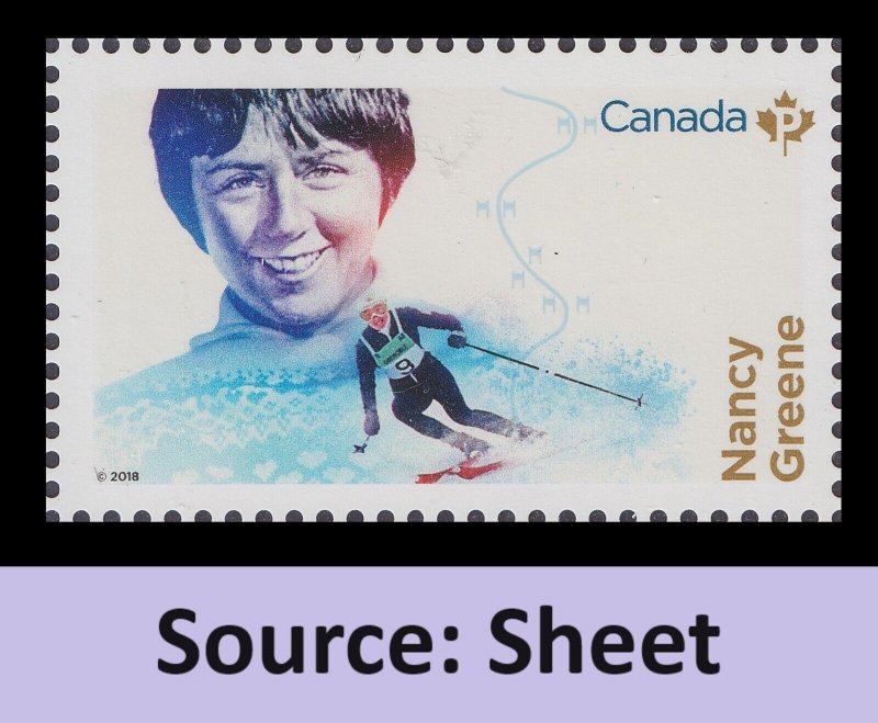 Canada 3079a Women in Winter Sports Nancy Greene P single MNH 2018