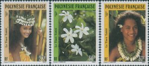 French Polynesia 1990 SG602-604 Tiare Flower set MNH