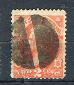 USA; 1870s early classic Jackson issue used shade of 2c. + Postmark