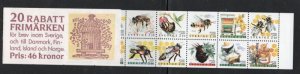 Sweden Sc 1828a 1990 Apiculture stamp booklet pane mint NH