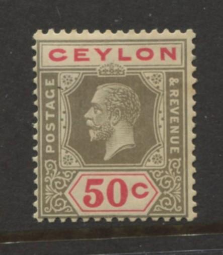 Ceylon -Scott 240 - KGV -Definitive- 1921- MLH - Single 50c Stamp