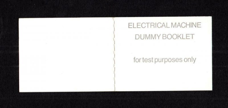 'ELECTRICAL MACHINE' DUMMY TESTING BOOKLET + CYLINDER NUMBER B81