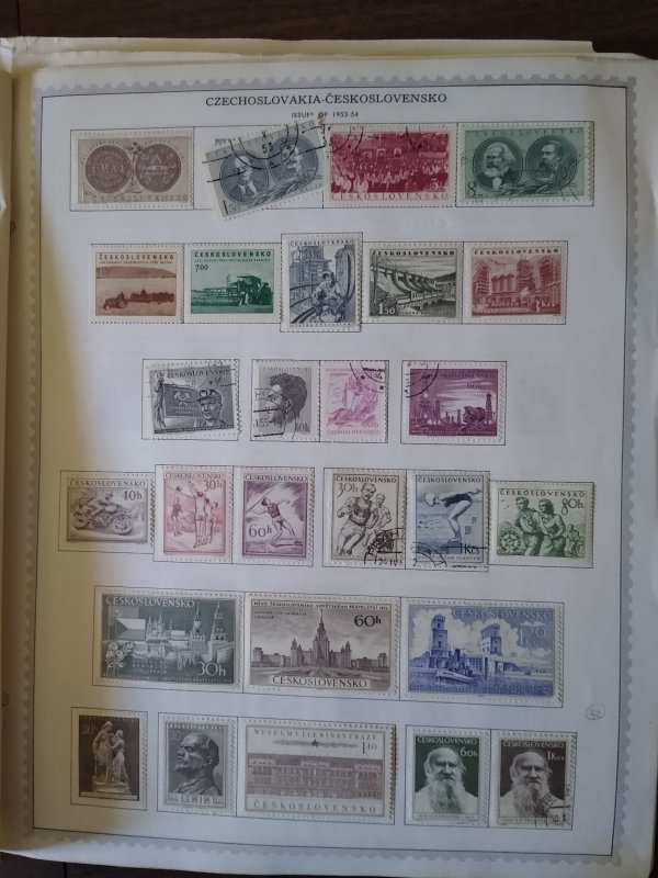 collection on pages Czechoslovakia 1953-57 CV $124