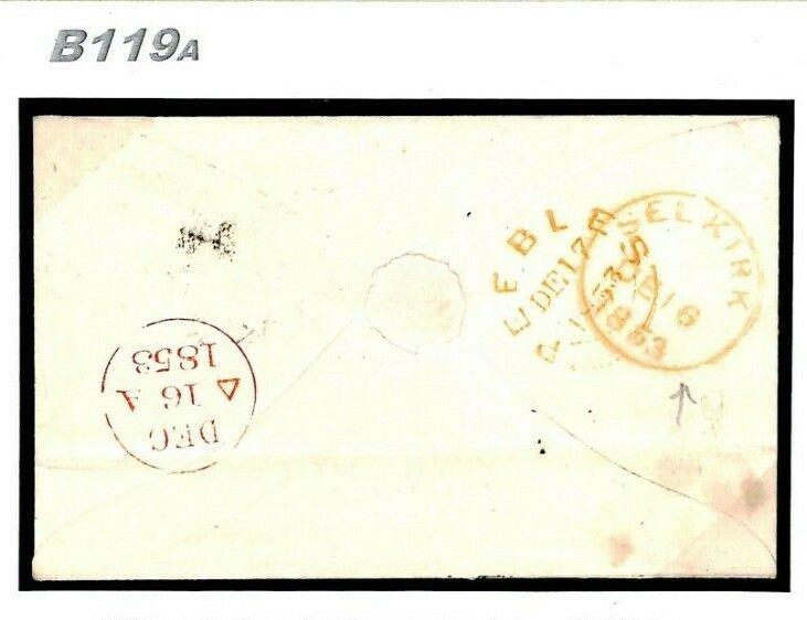 GB SCOTLAND POSTMARK RARITY *Selkirk* Skeleton CDS 1853 Cover B119a 